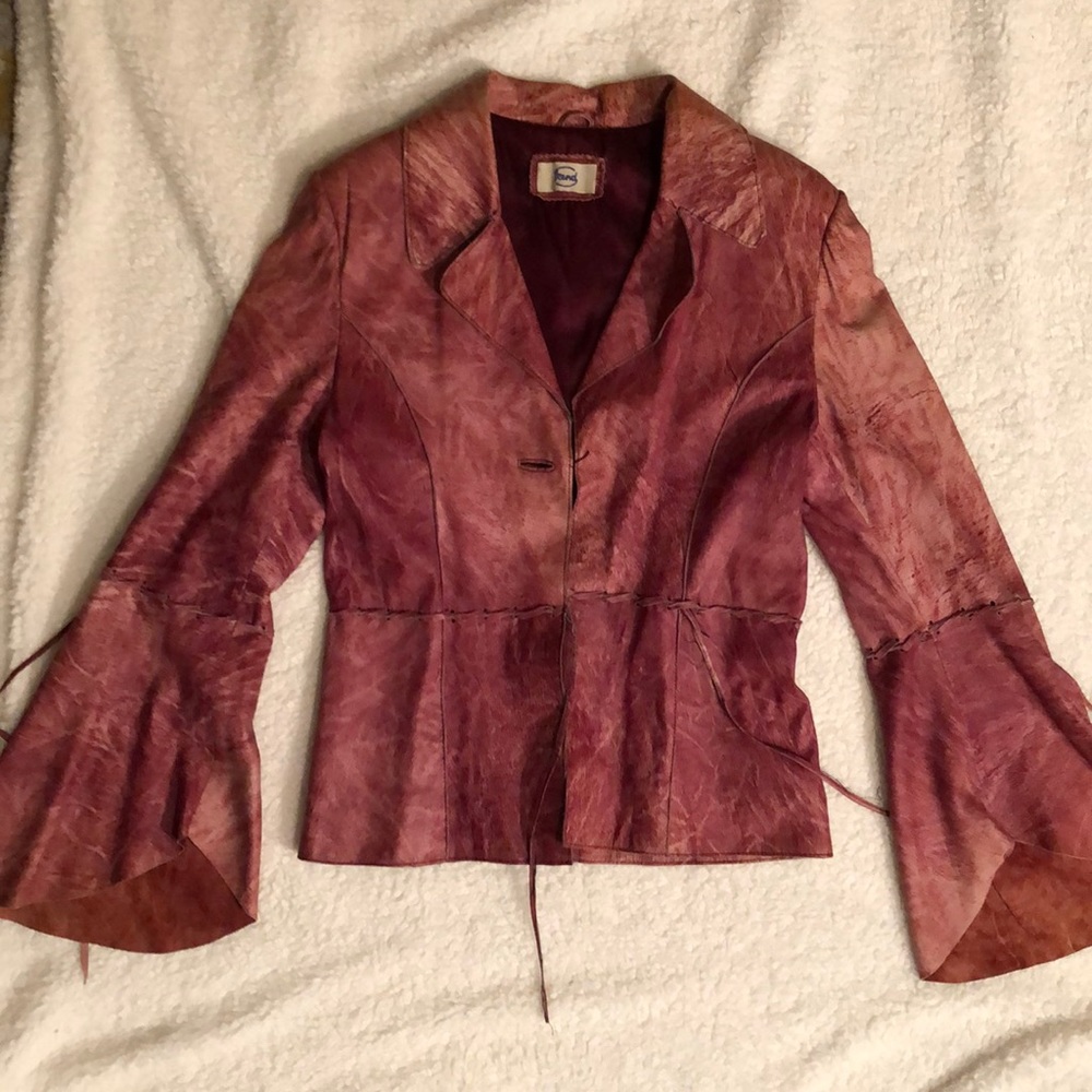 Purple leather jacket